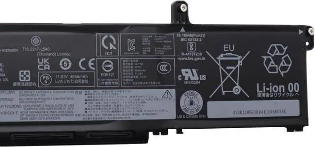 Alt view image 3 of 4 - L23D3P73 Battery 57Wh 5040mAh Replacement for Lenovo ThinkPad P16s Gen 3 21KS 21KT / P14s Gen 5 21G2 21G3 Series SB11H56294 SB11H56301 5B11H56400 L23M3P72 SB11H56300 5B11H56399 11.31V 3-Cell