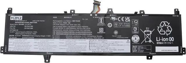Main image of L21C4P74 Battery 72Wh 4640mAh Replacement for Lenovo ThinkPad Z16 Gen 1 Z16 Gen 2 Series SB10W51989 SB11M89887 L21M4P77 SB10W51988 SB11M89886 L21D4P76 SB10W51990 SB11M89888 15.52V 4-Cell