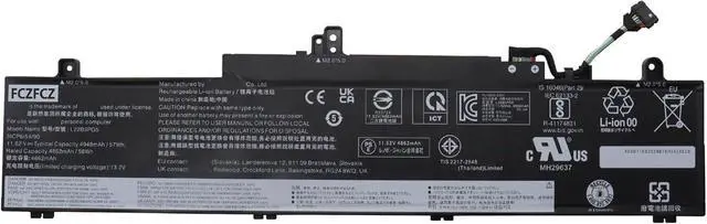 Main image of L22B3PG5 Battery 57Wh 4948mAh Replacement for Lenovo ThinkPad E14 Gen 5 E16 Gen 1 Series SB11K63028 SB11N46033 L22L3PG5 L22D3PG5 L22M3PG5 L22B3PG4 L22X3PG4 L22D3PG4 L22M3PG4 11.52V 3-Cell