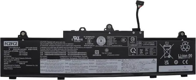 Main image of L23D3P72 Battery 57Wh 5040mAh Replacement for Lenovo ThinkPad L14 Gen 5 L16 Gen 1 Series SB11H56299 5B11H56398 L23M3P71 SB11H56297 5B11H56396 SB11H56298 5B11H56397 11.31V 3-Cell