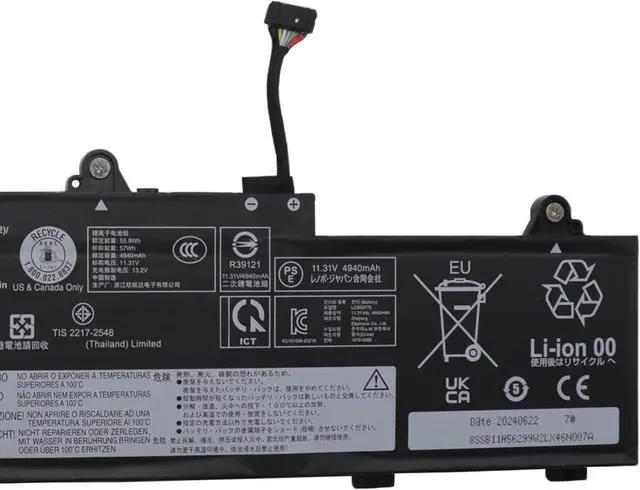 Alt view image 3 of 4 - L23D3P72 Battery 57Wh 5040mAh Replacement for Lenovo ThinkPad L14 Gen 5 L16 Gen 1 Series SB11H56299 5B11H56398 L23M3P71 SB11H56297 5B11H56396 SB11H56298 5B11H56397 11.31V 3-Cell