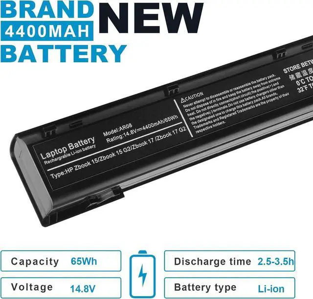 Alt view image 3 of 7 - ARyee AR08 AR08XL Battery Compatible with HP ZBook 15 17 Mobile Workstation Series HP ZBook 17 Series Fits PN HSTNN-IB4HYafda AR08 AR08XL 707615-141