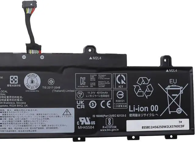 Alt view image 3 of 4 - L22D3P70 Battery 46.5Wh 4112mAh Replacement for Lenovo ThinkPad L14 Gen 4 / L15 Gen 4 Series SB11H56250 5B11H56349 SB11M89801 5B11M90000 L22B3P70 SB11H56251 L22M3P70 L22X3P70 11.31V