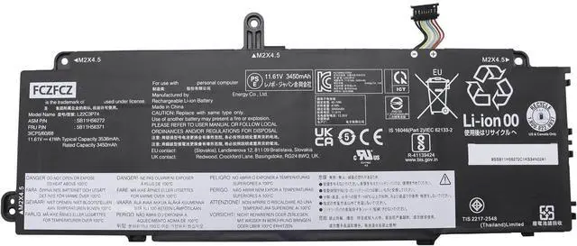 Main image of L22C3P74 Battery 41Wh 3536mAh Replacement for Lenovo ThinkPad X13 Gen 4 5 / X13 Yoga Gen 4 Series SB11H56272 5B11H56371 SB11M89854 5B11M90053 L22D3P76 SB11H56273 L22M3P76 11.61V