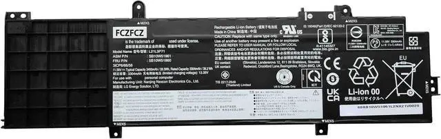 Main image of L21L3P71 Battery 39.3Wh 3400mAh Replacement for Lenovo ThinkPad T14 Gen3 Gen4 / P14s Gen3 Gen4 Series SB11M89823 5B11M90022 SB10W51961 5B10W51860 L21M3P71 L21C3P71 11.58V