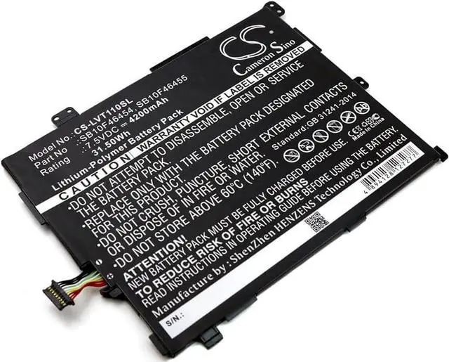 Main image of Battery Replacement for LEN0V0 Thinkpad 10 20E3, 10 20E4, 10 2nd, Part Number: 00HW016, 00HW017, 00HW018, 00HW019, 2ICP4/58/140, ASM SB10F46455, ASM SB10F46456, 4200mAh