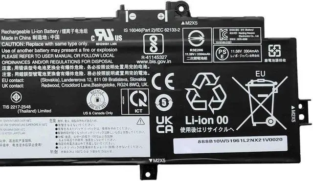 Alt view image 3 of 4 - L21L3P71 Battery 39.3Wh 3400mAh Replacement for Lenovo ThinkPad T14 Gen3 Gen4 / P14s Gen3 Gen4 Series SB11M89823 5B11M90022 SB10W51961 5B10W51860 L21M3P71 L21C3P71 11.58V