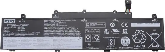 Main image of L20L3PD4 Battery 57Wh Replacement for Lenovo ThinkPad E14 Gen2 Gen3 Gen4 / E15 Gen2 Gen3 Gen4 Series 5B11E24665 SB11E24664 L20M3PD4 L20C3PD4 L20D3PD4 11.52V 3-Cells