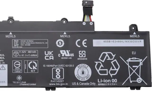 Alt view image 3 of 5 - L20L3PD4 Battery 57Wh Replacement for Lenovo ThinkPad E14 Gen2 Gen3 Gen4 / E15 Gen2 Gen3 Gen4 Series 5B11E24665 SB11E24664 L20M3PD4 L20C3PD4 L20D3PD4 11.52V 3-Cells