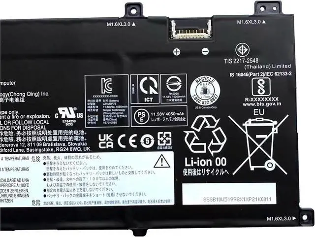 Alt view image 3 of 5 - L21M3P75 Battery 48.2Wh 4170mAh Replacement for Lenovo ThinkPad X1 Fold 16 Gen 1 21ES 21ET Series SB10W51998 5B10W51897 5B11M90046 L21C3P77 SB10W51999 5B10W51898 5B11M90047 11.58V 3-Cell