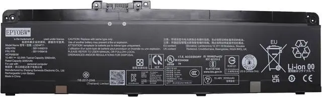 Main image of L23D4P71 Battery 52.5Wh 3392mAh 15.48V Compatible with Lenovo ThinkPad P14s Gen 5 / T14 Gen 5 Series L23C4P73 L23B4P70 L23M4P72 L23M3P76 L23C3P71