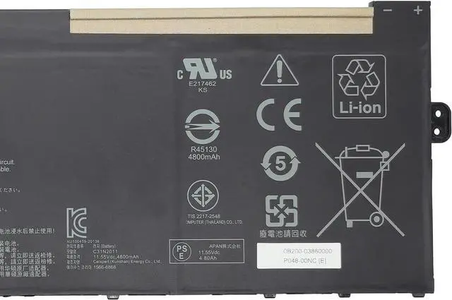 Alt view image 3 of 5 - C31N2011 Battery 57Wh 4900mAh Replacement for ASUS Chromebook Flip CM5 CM5500FDA / CX5 CX5500FEA Series 0B200-03860000 11.55V