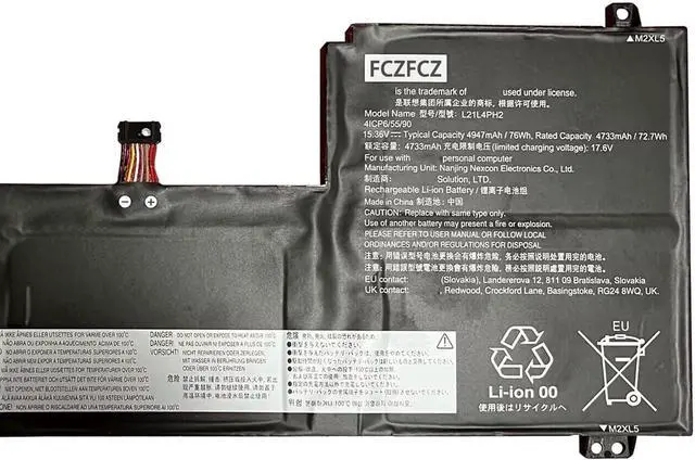 Alt view image 3 of 4 - L21L4PH2 Battery 76Wh 4947mAh Replacement for Lenovo IdeaPad 5-15ABA7 5-15IAL7 Series 5B11F48155 5B11N51730 L21C4PH2 5B11F48159 5B11N51755 L21M4PH2 5B11F48161 5B11N51733 15.36V 4-Cell