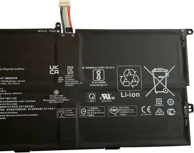 Alt view image 3 of 4 - MA04XL Battery 47.58Wh 6000mAh Replacement for HP Elite Folio 13.5 inch 2-in-1 Series MA04XL MA04046XL M07389-AC1 M07392-005 HSTNN-OB1U 7.7V