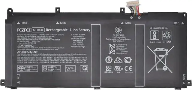 Main image of ME04XL Battery 50.04Wh 6500mAh Replacement for HP Elite X2 1013 G3 2TT43EA 2TT41EA 2TT40EA 2TT15EA 2TT12EA 2TT10EA Series 937434-855 HSTNN-IB8D 937519-171 ME04 ME04050XL MEO4XL 7.7V 4-Cell