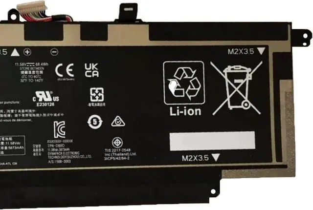 Alt view image 3 of 3 - SS06XL Battery 68.4Wh 5673mAh Replacement for HP Elite Dragonfly G3 G4 Series TPN-DB0O M64310-271 M73476-005 11.58V 6-Cell