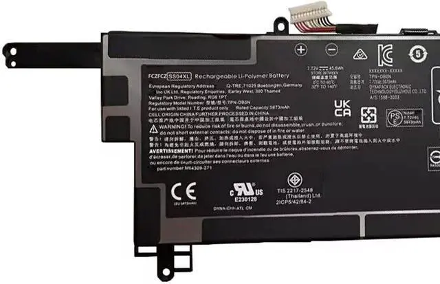 Alt view image 2 of 4 - SS04XL Battery 45.6Wh 5673mAh Replacement for HP Elite Dragonfly 13.5 G3 Series M64309-AC1 M64309-271 M73476-005 TPN-DB0N HSTNN-OB2L 7.72V 4-Cell