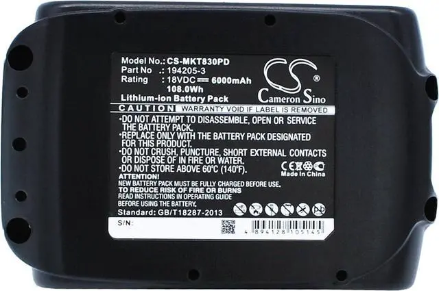 Alt view image 5 of 5 - 18.0v Compatible with Battery Makita XRM02W, XRM03B, XRM04B, XRV01, XRV01Z, XRV02, XRV02Z, XSC01Z, XSF01Z, XSF03M, XSF03Z, XSH01Z, XSH03MZ, XSH03Z, XSJ01Z
