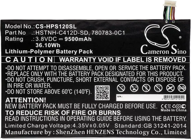 Alt view image 3 of 4 - Compatible with Battery HP 780731-2C1, 780783-0C1, 782644-005, 799168-001, DN02, HSTNH-C412D, HSTNH-C412D-SD K7X87AA, K7X87AA#ABA, K7X88AA, Pro Slate 12, QC8074