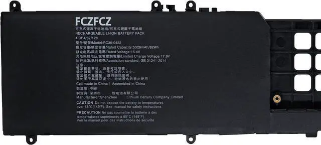 Alt view image 2 of 5 - RC30-0423 Battery 82Wh Replacement for Razer Blade 17 Early 2022/17 RTX 3080 Ti / RZ09-0423 RZ09-0423PGD3-R3G1 RZ09-0423EGA3-R3G / Pro 17 RTX 3080 Series RZ09-0368 15.4V