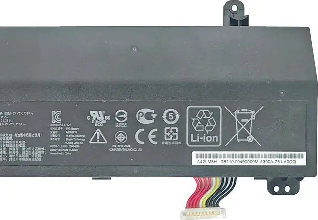 Alt view image 3 of 5 - A42N1710 Battery 88Wh Replacement for ASUS Rog Strix GL702V GL702VI GL702VI-1A GL702VI-BA004R GL702VI-BA007T GL702VI-BA012T GL702VI-BA012T Series A42LM5H 0B110-00490000 41CR19/66-2 14.8V