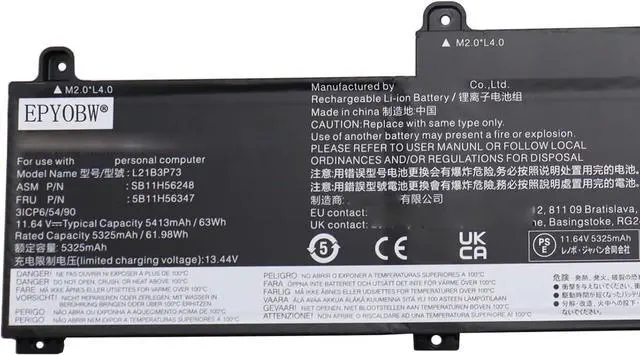 Alt view image 3 of 6 - L21B3P73 Battery 63Wh 3-Cell Compatible with Lenovo ThinkPad L14 Gen 3 / ThinkPad L14 Gen 4 / ThinkPad L15 Gen 3 / ThinkPad L15 Gen 4 Series L21M3P76 L21D3P71