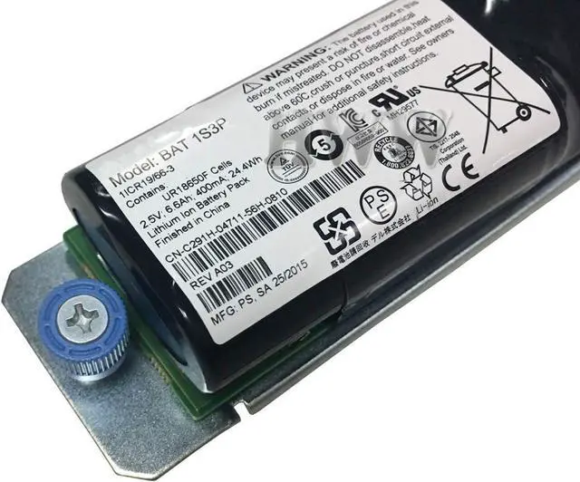 Alt view image 2 of 4 - HWW New 2.5V 24.4Wh 6.6Ah BAT 1S3P Raid Controller Backup Battery Compatible with Dell PowerVault MD3000iBAT Series