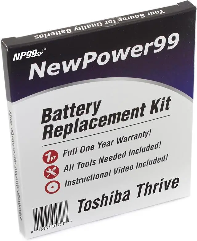 Main image of Battery Replacement Kit with Battery, Video Instructions and Tools for Toshiba Thrive