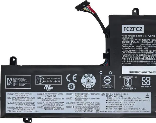 Alt view image 3 of 6 - L17M3PG2 Battery 57Wh Replacement for Lenovo Legion Y530-15ICH-1060 Y540-15IRH Y545 Y7000-2019 Y7000P-1060 Series SB10W67189 5B10W67380 5B10Q88555 L17C3PG2 5B10W67279 5B10W69457 11.52V