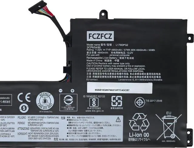 Alt view image 4 of 6 - L17M3PG2 Battery 57Wh Replacement for Lenovo Legion Y530-15ICH-1060 Y540-15IRH Y545 Y7000-2019 Y7000P-1060 Series SB10W67189 5B10W67380 5B10Q88555 L17C3PG2 5B10W67279 5B10W69457 11.52V