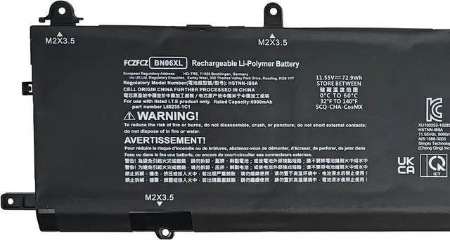 Alt view image 2 of 5 - BN06XL Battery 72.9Wh Replacement for HP Spectre X360 15-EB 15-EB0000 / Spectre X360 Convertible 15-EB 15-EB0000 Series 0BN06XL 0BNO6XL BN06072XL 0BN06072XL HSTNN-IB9A L68235-1C1 L68299-005