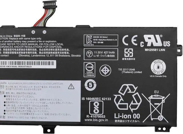 Alt view image 3 of 4 - L18L3P72 Replacement for Lenovo ThinkPad X390 Yoga 20NN 20NQ / ThinkPad X13 Yoga 1st Gen 20SX 20SY Series SB10K97659 02DL021 SB10T83170 5B10W13927 L19M3P71 L18M3P72 02DL022 11.55V 51Wh 4372mAh