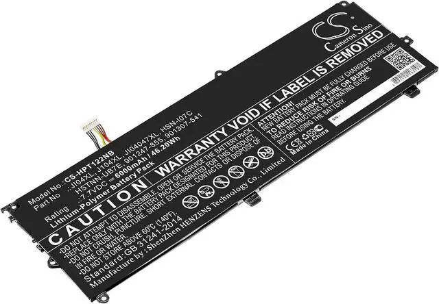 Main image of Tingen 6000mAh Battery Replacement for Elite X2 1012 G2 (1LV66EA) Elite X2 1012 G2 (2TL69EA) Elite X2 1012 G2 (1KE39AW) 901247-855 901307-541 HSN-I07C HSTNN-UB7E JI04XL JI04047XL J104XL (7.7V)