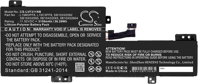 Alt view image 4 of 5 - ELMEKO Replacement for Battery Compatible LEN0V0 L19M3PF8, SB10X02592, SB10X02595, Flex 3-11IGL05 82B2000XAU, Flex 3-11IGL05 82B2000YAU, Flex 3-11IGL05 82B2001KAU (3150mAh/11.52V)