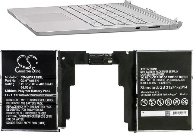 Alt view image 5 of 5 - XSP Replacement Battery for Surfa/ce Book 3 13.5 Keyboard PN G3HTA065H