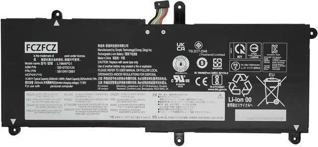 Main image of L19M4PG1 Replacement for Lenovo ThinkPad 11E Yoga Gen 6 20SE 20SF Series SB10T83124 5B10W13881 L19C4PG1 SB10T83125 5B10W13882 15.36V 46Wh 3000mAh 4-Cells