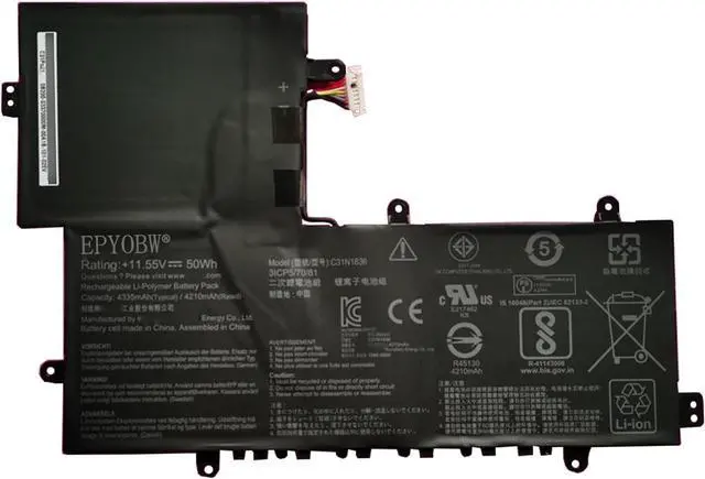 Main image of C31N1836 Battery 50Wh 4335mAh Compatible with ASUS Chromebook C204MA C204MA-BU0005 Chromebook C214MA C214MA-BU0038 C214MA-BU0024 Chromebook Flip C214 C214MA Series C31N1836-1 0B200-03370000