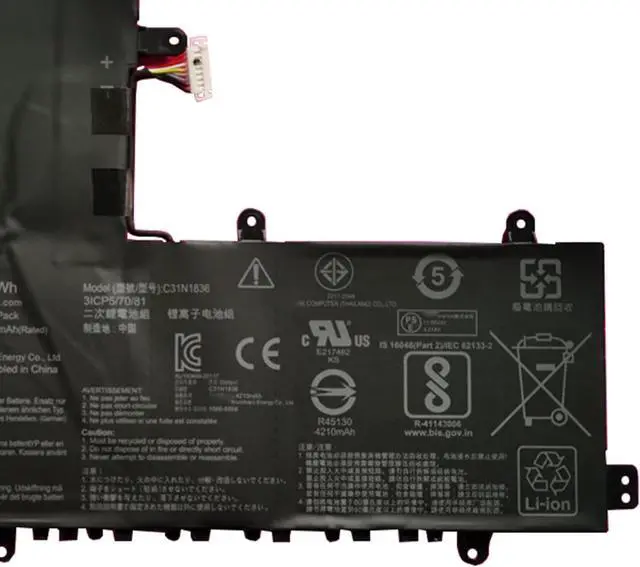 Alt view image 3 of 5 - C31N1836 Battery 50Wh 4335mAh Compatible with ASUS Chromebook C204MA C204MA-BU0005 Chromebook C214MA C214MA-BU0038 C214MA-BU0024 Chromebook Flip C214 C214MA Series C31N1836-1 0B200-03370000