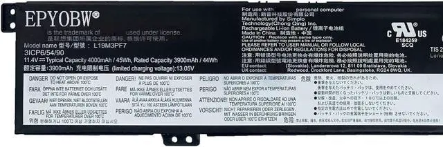 Alt view image 2 of 5 - L19M3PF7 Battery 45Wh Compatible with Lenovo Ideapad Gaming 3-15IMH05 3-15ARH05 / Creator 5-15IMH05 Series L19D3PF4 L19L3PF3 L19D3PF4 SB10W89840 5B10W89843 SB10W89842 5B10W89836 SB10W89844