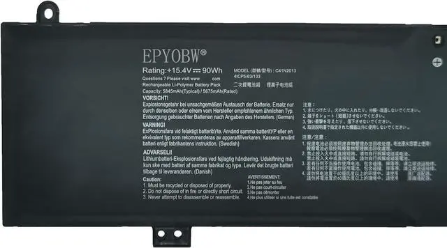 Alt view image 2 of 5 - C41N2013-1 Battery 90Wh Compatible with ASUS ROG Strix Scar 15 G533 17 G733 / ROG Strix G15 G513 G17 G713 / ROG Zephyrus M16 GU603 G15 GA503 S17 GX703 / TUF Gaming F15 FX507 A17 Series C41N2013