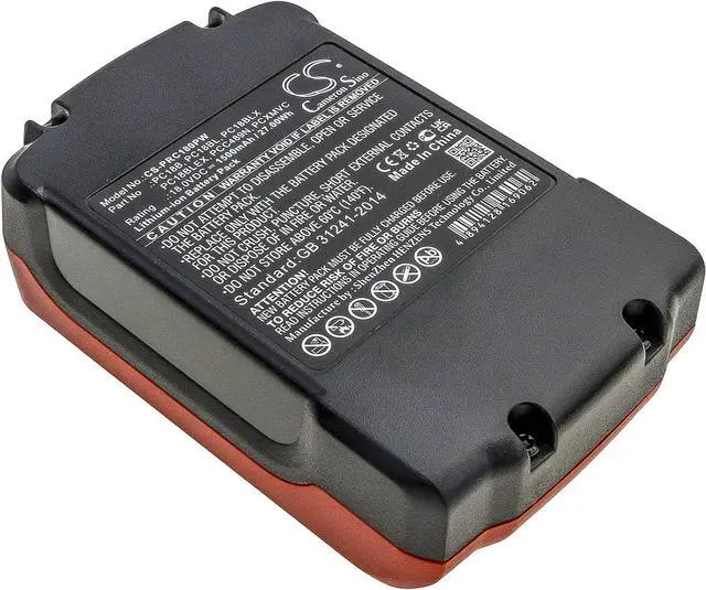 Alt view image 4 of 6 - 18v Compatible with Battery Porter Cable PC18B, PC18BL, PC18BLEX, PC18BLX, PCC489N, PCXMVC PC1800D, PC1800L, PC1800RS, PC1801D, PC186C, PC18CS, PC18ID