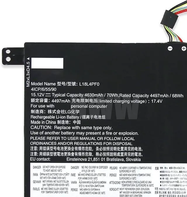 Alt view image 2 of 3 - HWW New 15.12V 70Wh 4630mAh L18L4PF0 Battery Compatible with Lenovo Ideapad S540-15IWL GTX S540-15IWL S540-15IML L18M4PF5 5B10W67209 5B10T09090 5B10W67275 5B10T0908 Series