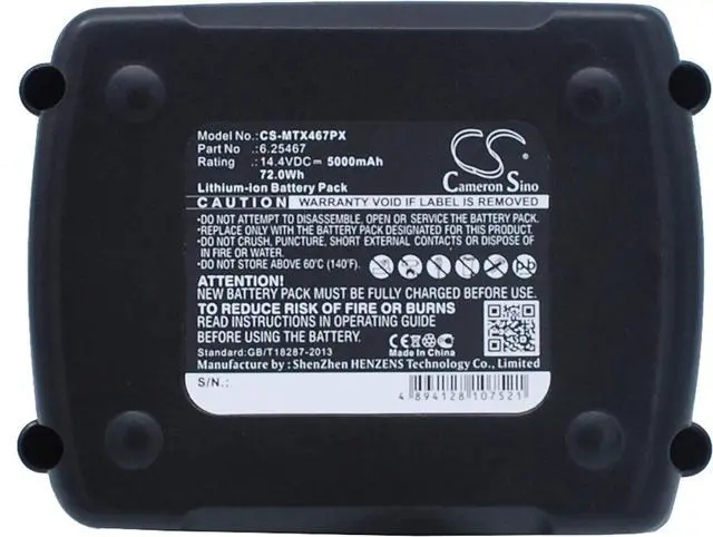 Alt view image 5 of 5 - SYTH Replacement for Battery Compatible Metabo 6.25454, 6.25467, 625498000, 625526000, C98116 RC 14.4-18 6.02106.00, SB 14.4 LT Impuls 6.02140.50, SSD 14.4 LT 6.02125.50 (5000mAh/14.4V)