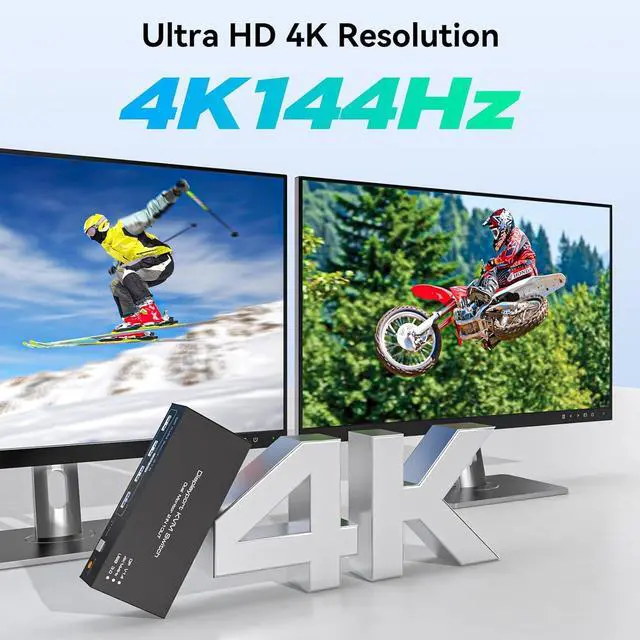 Alt view image 5 of 7 - Displayport KVM Switch 2 Monitors 2 Computers 4K@144Hz USB3.0 KVM Switch for 2 Computers Share Dual Displays and 4 USB Devices Support Extended/Copy Mode with Desktop Controller