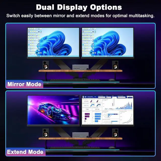 Alt view image 5 of 7 - Ennovor ALGOX 8K@60Hz USB3.0 DisplayPort KVM Switch 2 Monitors 4 Computers 4K@120Hz Dual Monitor KVM Switcher DisplayPort 1.4 KVM Switch Support Hotkey Switching with 1.5m Desktop Controller