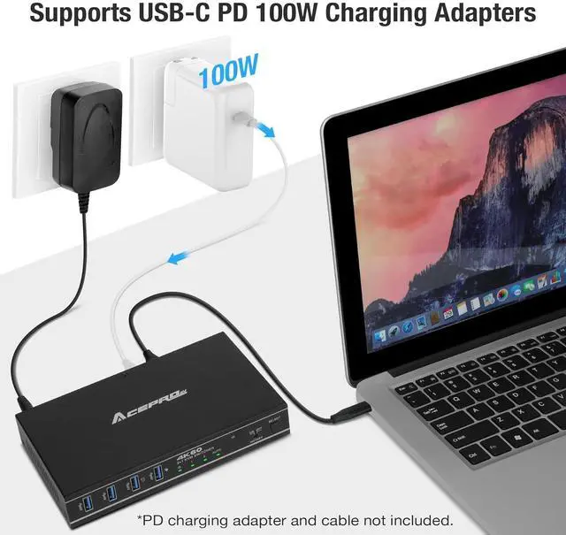 Alt view image 6 of 7 - Ennovor 2x1 HDMI/USB-C 4K60Hz KVM Switch with PD Pass-Through - Selector for 2 Computers Sharing 4K Monitor Keyboard Mouse - Includes Cables to Connect Host Devices - Supports PD 100W Fast Charging