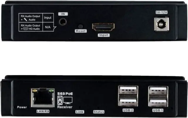 Alt view image 2 of 6 - Ennovor Basicolor 4K POE HDMI USB KVM Extender TCP/IP Over Single Cat6/Cat7 Up to 328ft.(100m), 4K 30Hz KVM Webcam Extender Lossless No-Delay A/V with USB 2.0 Port*4 Multi-Receiver (ONLY RX)