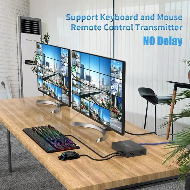 Alt view image 5 of 7 - Ennovor PWAY HT129H 4K HDMI KVM USB Extender, 328ft Video Over Single Cat5e/6/7 Ethernet Cable, UHD 4K@60Hz Video Adapter with Loop Out, IR, TGR, Support USB Keyboard Mouse