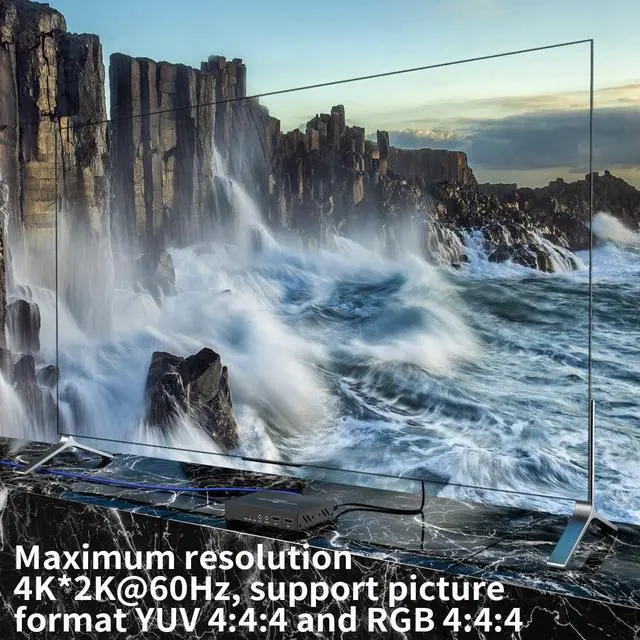 Alt view image 4 of 7 - Ennovor PWAY HT129H 4K HDMI KVM USB Extender, 328ft Video Over Single Cat5e/6/7 Ethernet Cable, UHD 4K@60Hz Video Adapter with Loop Out, IR, TGR, Support USB Keyboard Mouse