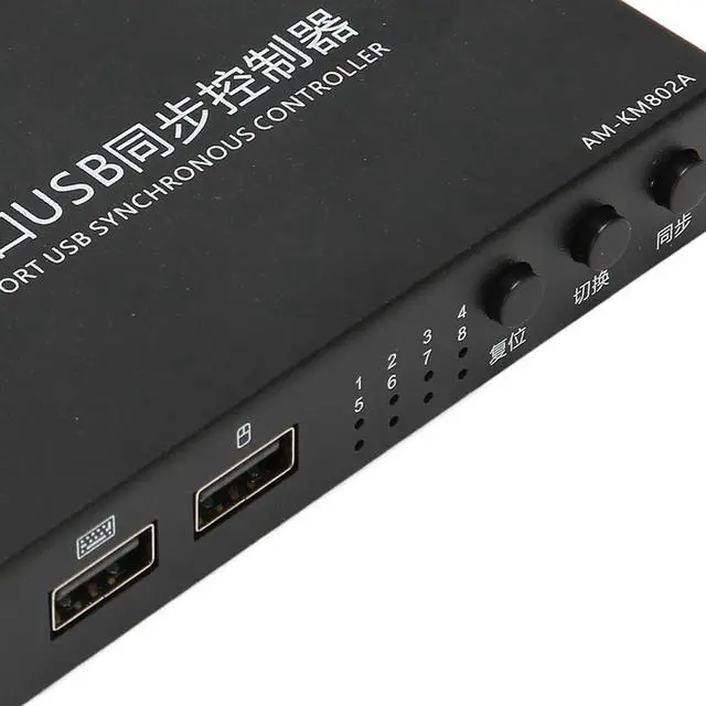 Alt view image 7 of 7 - Ennovor USB Switch Selector, 8 Ports USB KVM Switch USB2.0 Synchronizer for Mouse Keyboard Computer with 8X USB Cables